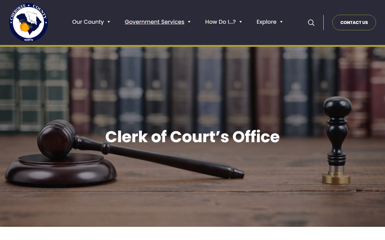Cherokee County Clerk of Court website for criminal court records